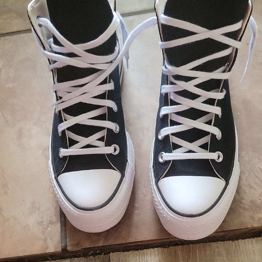 Black and White High-Top Sneakers